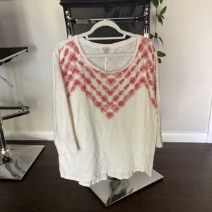 Chip & Pepper large pink/hot pink and cream scoop neck tunic